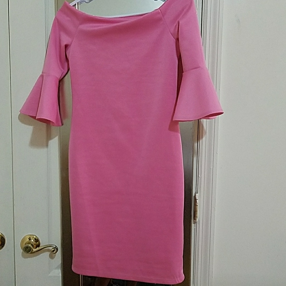 Pink off shoulder dress